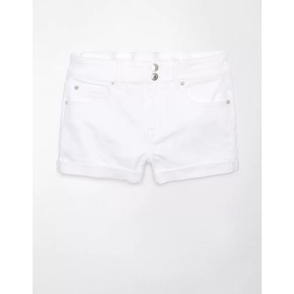 American eagle AE Next Level High-Waisted White Denim Short Shorts size 8 - Picture 4 of 8